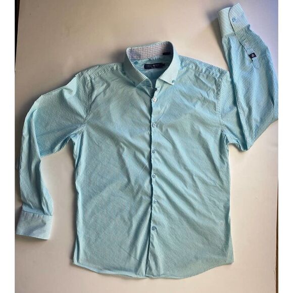 Stone Rose Button Down Dress Shirt Contrast Collar / Cuff - Size XL - Picture 4 of 10